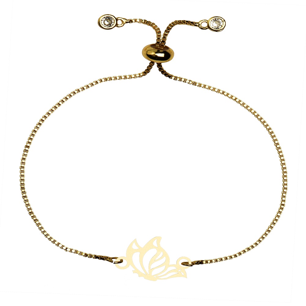 دستبند طلا 18 عیار زنانه کرابو طرح پروانه مدل kr10062