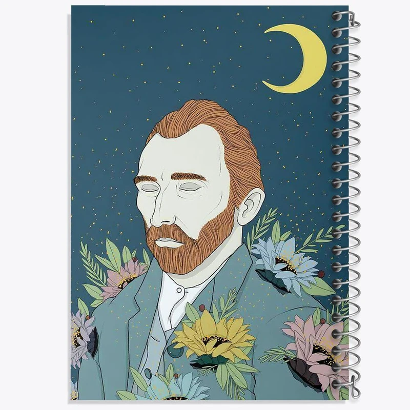 دفتر نت موسیقی 50 برگ خندالو مدل سلف پرتره ونگوگ  کد 3734