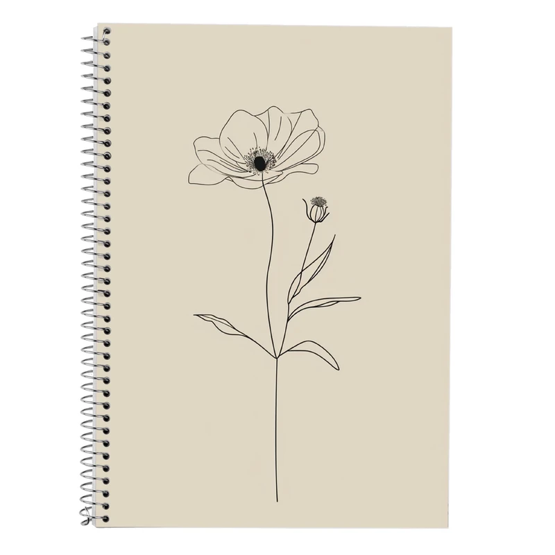 دفتر زبان 50 برگ مدوپد مدل دو خط طرح گل کد DF13907