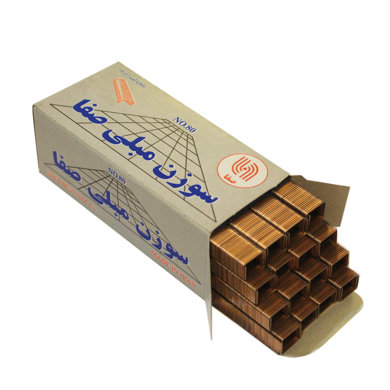 سوزن منگنه مبلی صفا کد 100 سایز 80/10 بسته 4000 عددی