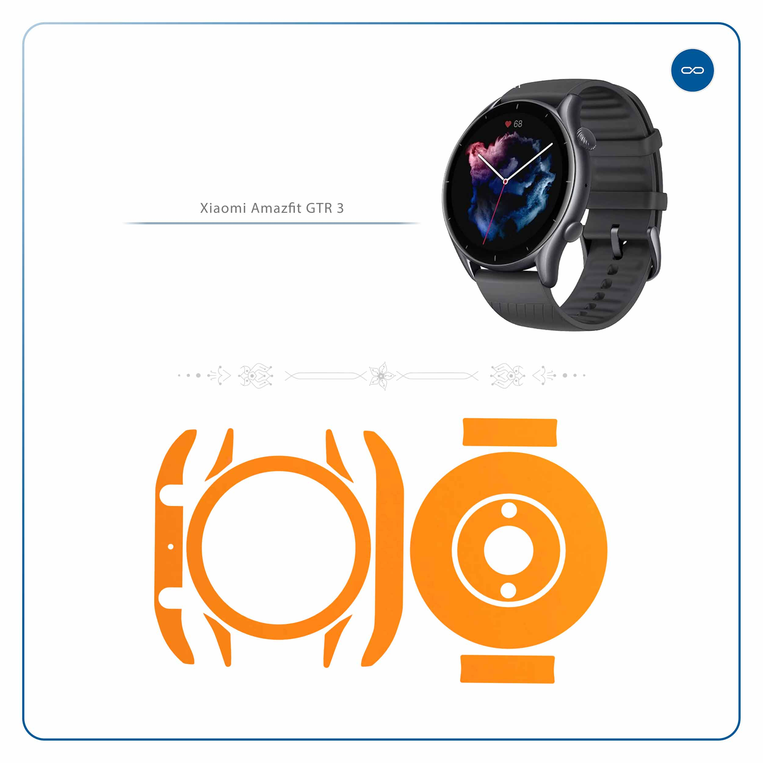 برچسب ماهوت طرح Matte-Orange مناسب برای ساعت هوشمند آمازفیت GTR 3