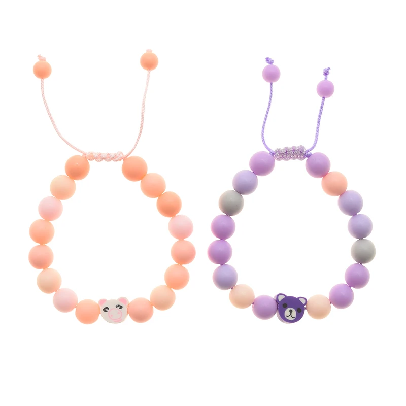 دستبند دخترانه دلنار گالری مدل حیوانات بامزه بسته 2 عددی