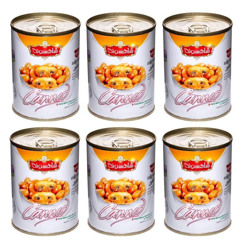 کنسرو لوبیاچیتی با قارچ شاهسوند - 370 گرم بسته 6 عددی 