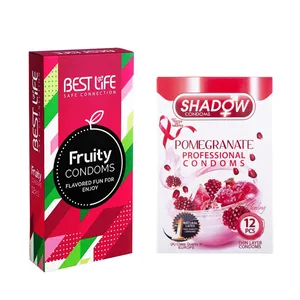 کاندوم بست لایف مدل Fruity بسته 12 عددی به همراه کاندوم شادو مدل Pomegranate بسته 12 عددی