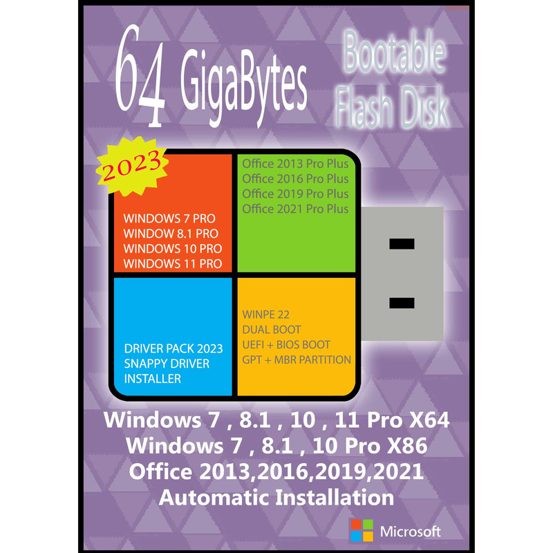 سیستم عامل Windows 7 8.1 10 11 X86/X64 PRO - Office 13-16-19-21 - Driver Pack 2023 نشر مایکروسافت