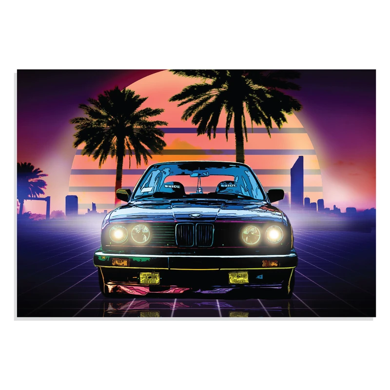 تابلو شاسی طرح ماشین بی ام دبلیو - BMW Retro Style مدل NV0739