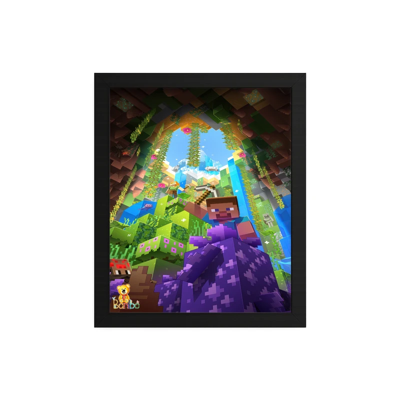 تابلو بانیبو طرح  ماینکرافت کد 106 فریم مشکی