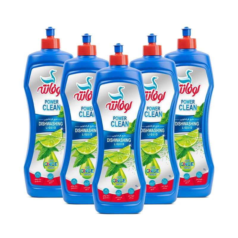 مایع ظرفشویی لوفانته مدل Lemon Mint حجم 1 لیتر بسته 5 عددی