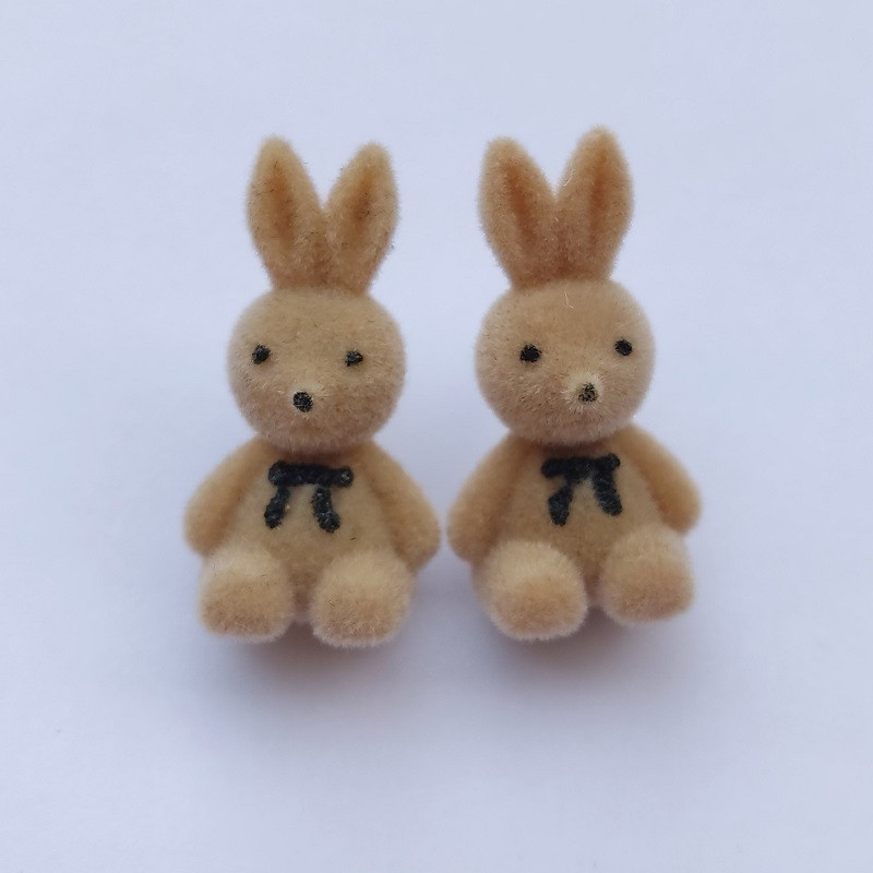 گوشواره زنانه مدل مخملی خرگوش