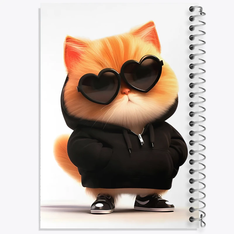 دفتر مشق 100 برگ خندالو طرح گربه کیوت کد F7252