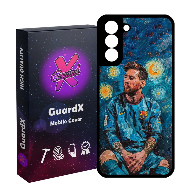 کاور گارد ایکس طرح لیونل مسی مدل Glass10741 مناسب برای گوشی موبایل سامسونگ Galaxy S21 FE