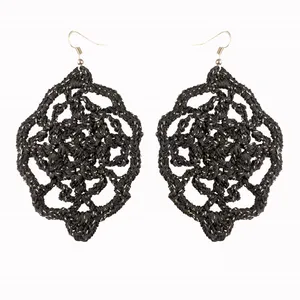 گوشواره دست دوز زنانه مدل قلاب بافی کد Gosh - 001