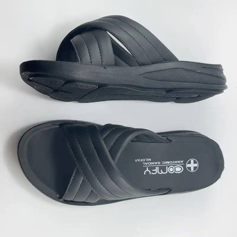 دمپایی زنانه مدل چرمی ضربدری