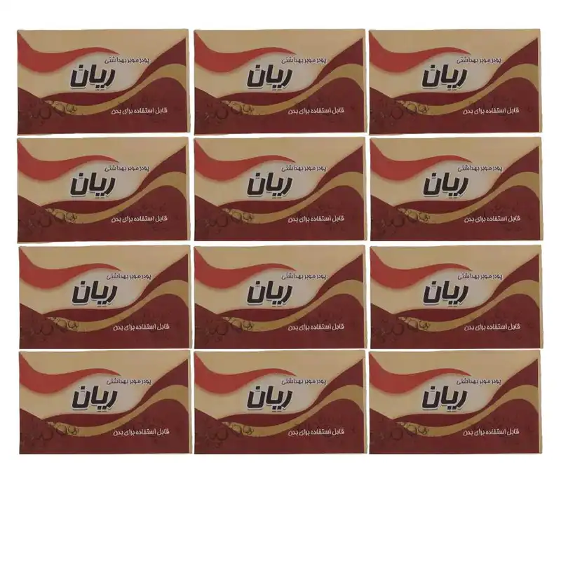 پودر موبر ریان مدل معطر وزن 50 گرم مجموعه 12 عددی