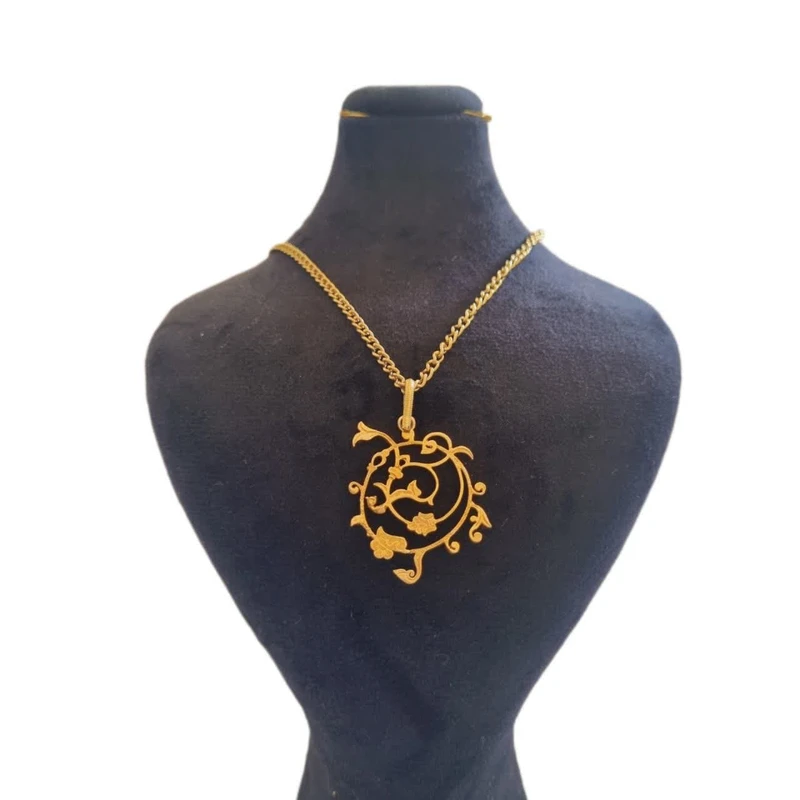 گردنبند زنانه نخل زیور مدل گل و برگ کد ch4