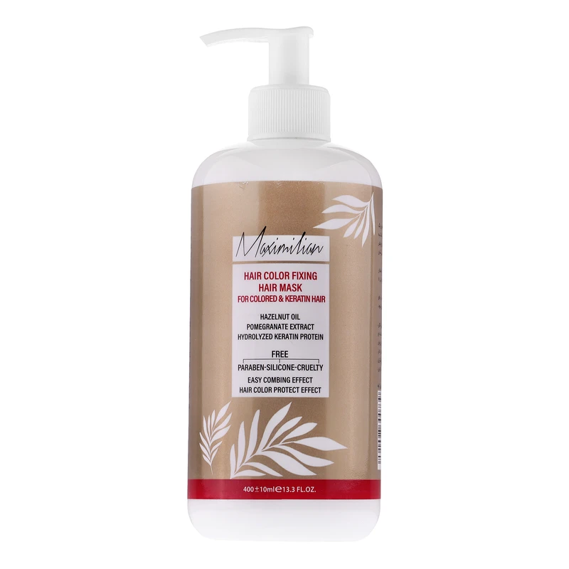 ماسک مو ماکسیمیلیان مدل فندق مناسب برای موهای رنگ شده حجم 400 میلی لیتر