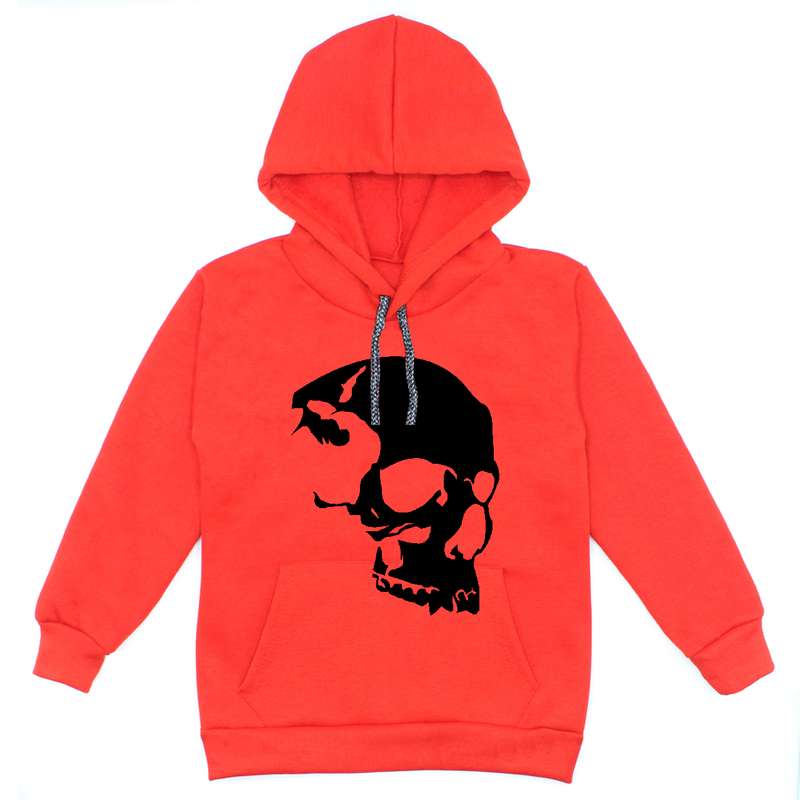 هودی پسرانه مدل اسکلت W53 رنگ قرمز