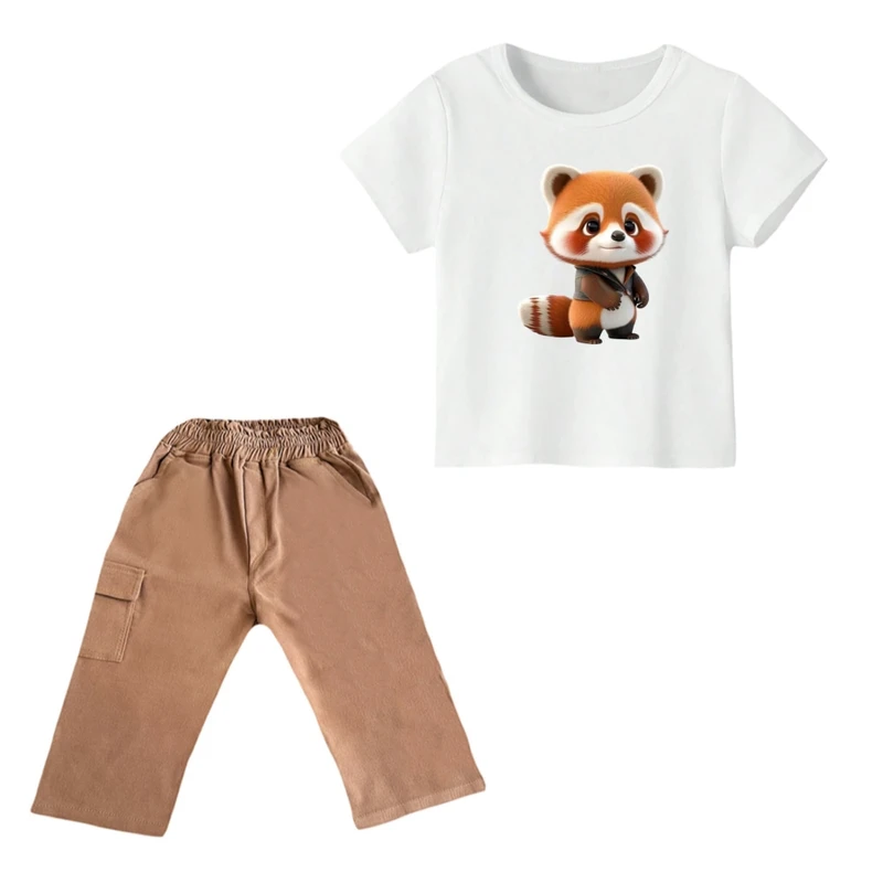 ست تی شرت و شلوارک پسرانه مدل روباه کد ۱۰