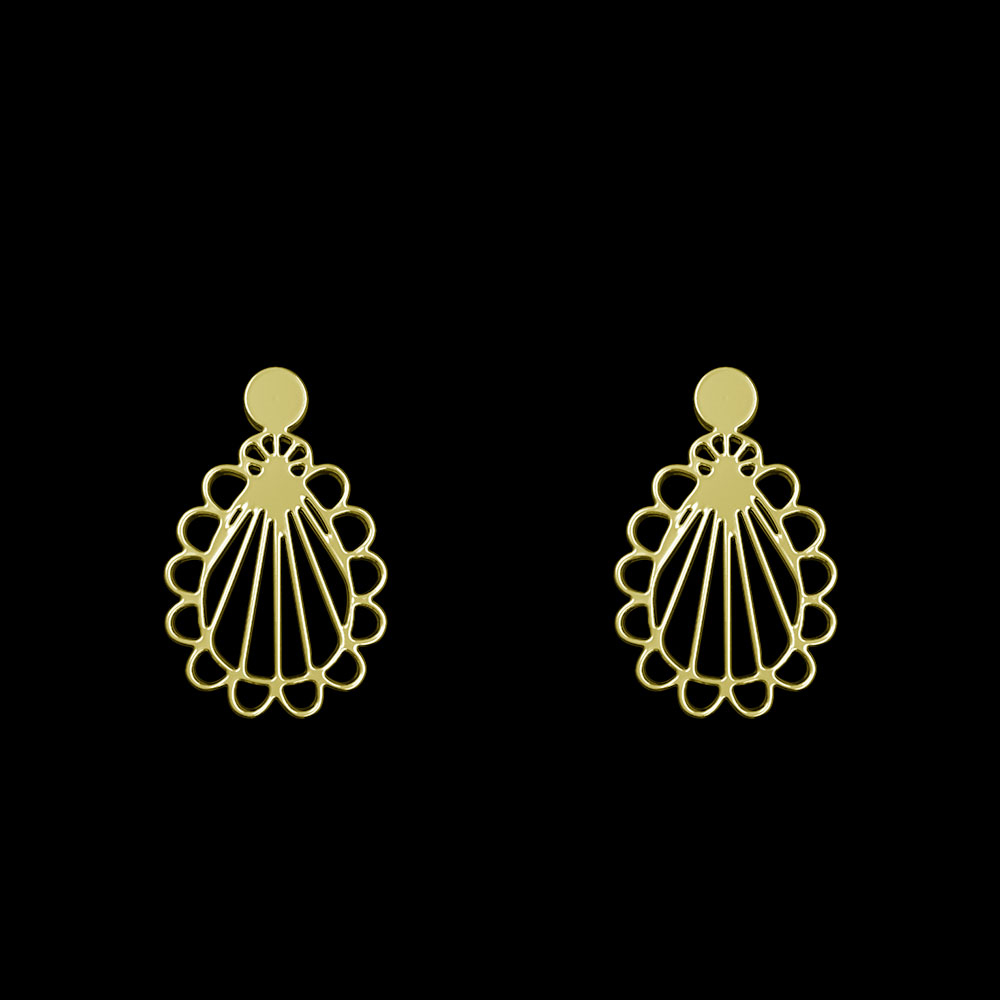 گوشواره طلا 18 عیار زنانه مدوپد مدل هندسی کد GA1-10806