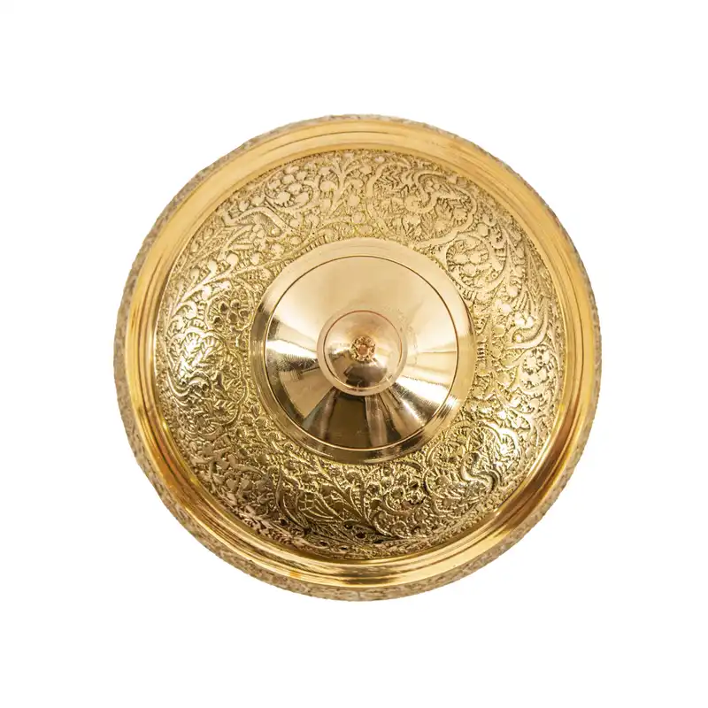 شکلات خوری برنزی مدل نیم پایه طرح طاووس هندی کد 8864