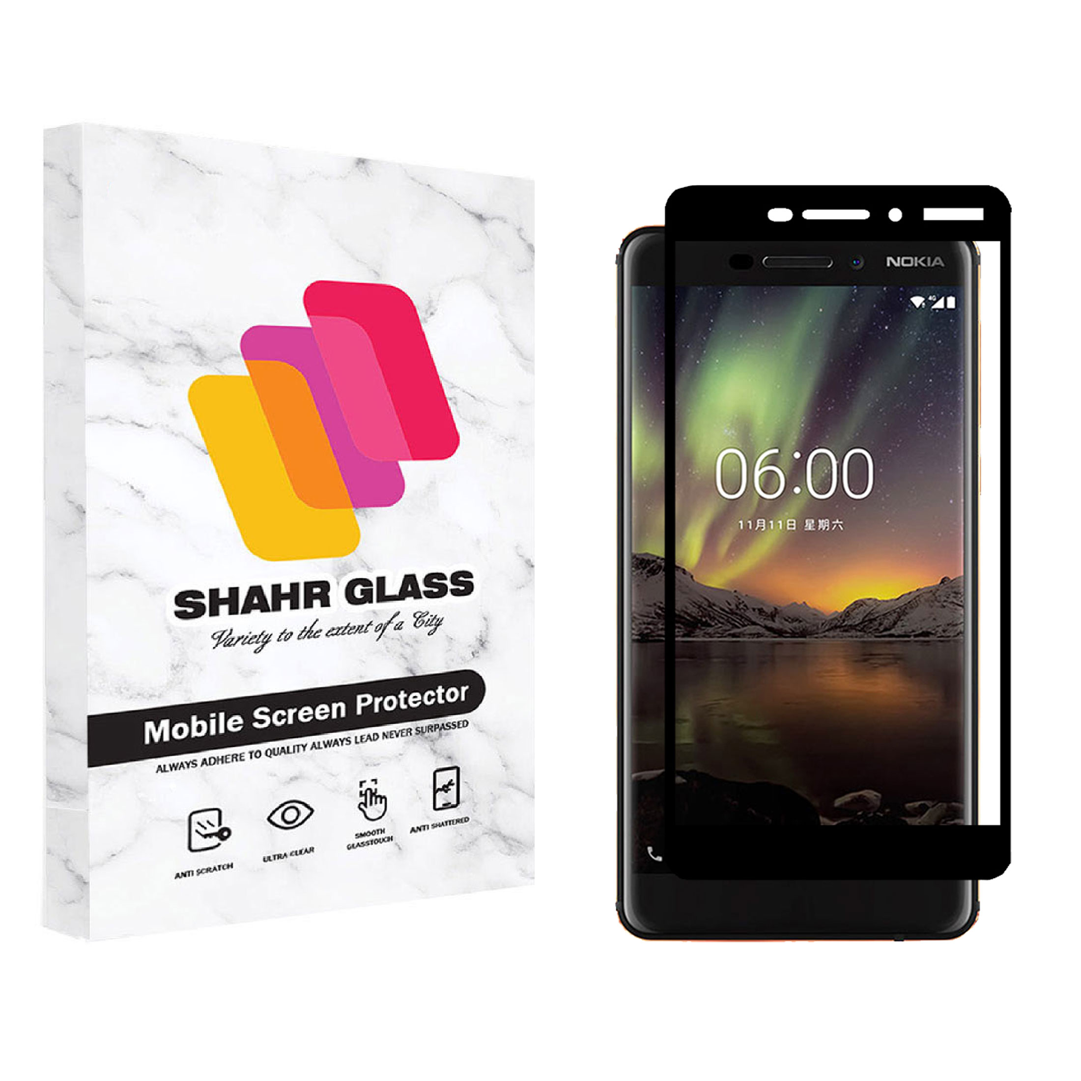 محافظ صفحه نمایش شهر گلس مدل FUL مناسب برای گوشی موبایل نوکیا 6.1