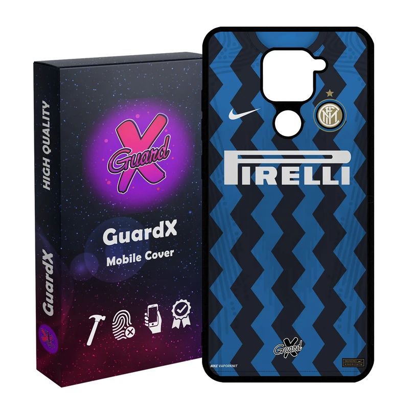کاور گارد ایکس طرح اینتر میلان مدل Glass10236 مناسب برای گوشی موبایل شیائومی Redmi Note 9