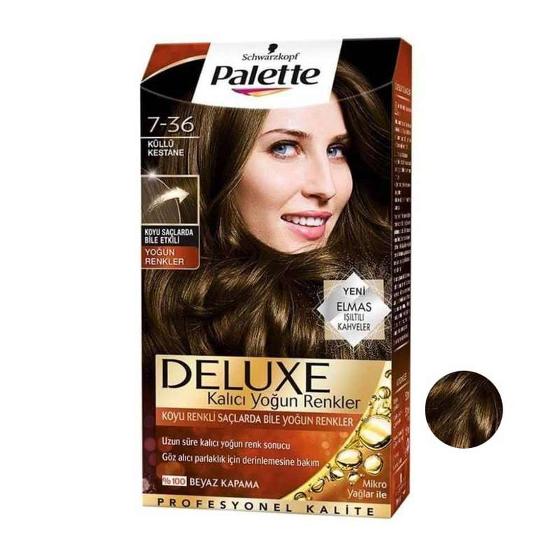 کیت رنگ مو پلت سری DELUXE شماره 36-7 حجم 50 میلی لیتر رنگ بلوند فندقی روشن