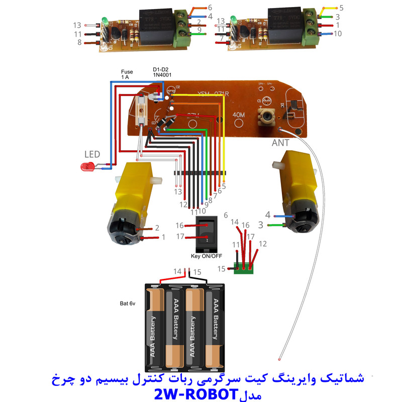 کیت ربات کنترلی مهندسیکا مدل 2W-Robot