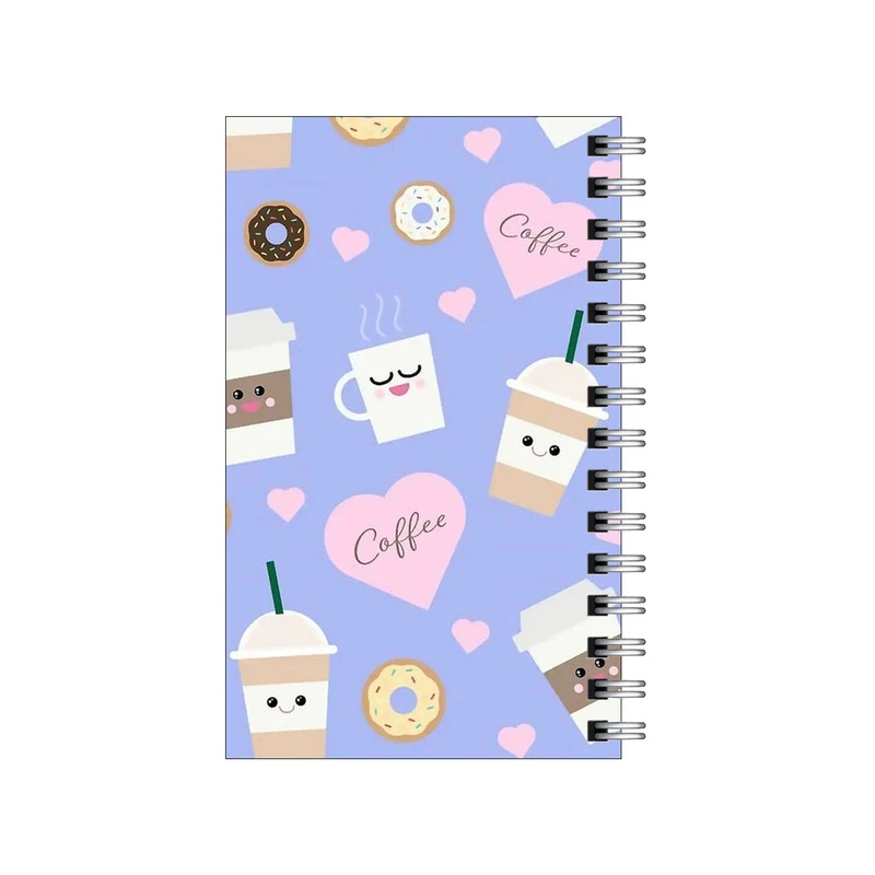 دفترچه یادداشت مدل to do list طرح پترن قهوه و دونات کد 0617819