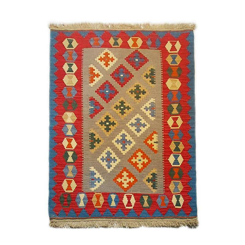 گلیم دستبافت یک و نیم متری طرح قشقایی کد 15010046