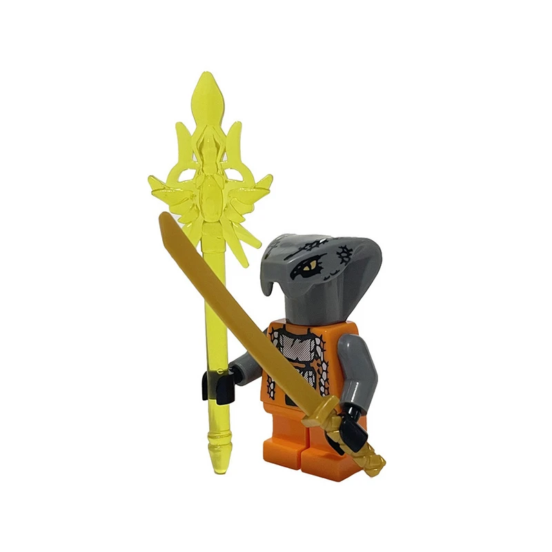 ساختنی 5 تکه برانت مدل چوکان مار افعی خاکستری نینجاگو با شمشیر و عصا 