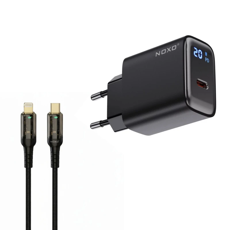شارژر دیواری 20 وات USB-C نوکسو مدل CHN-5 به همراه کابل تبدیل USB-C به لایتنینگ