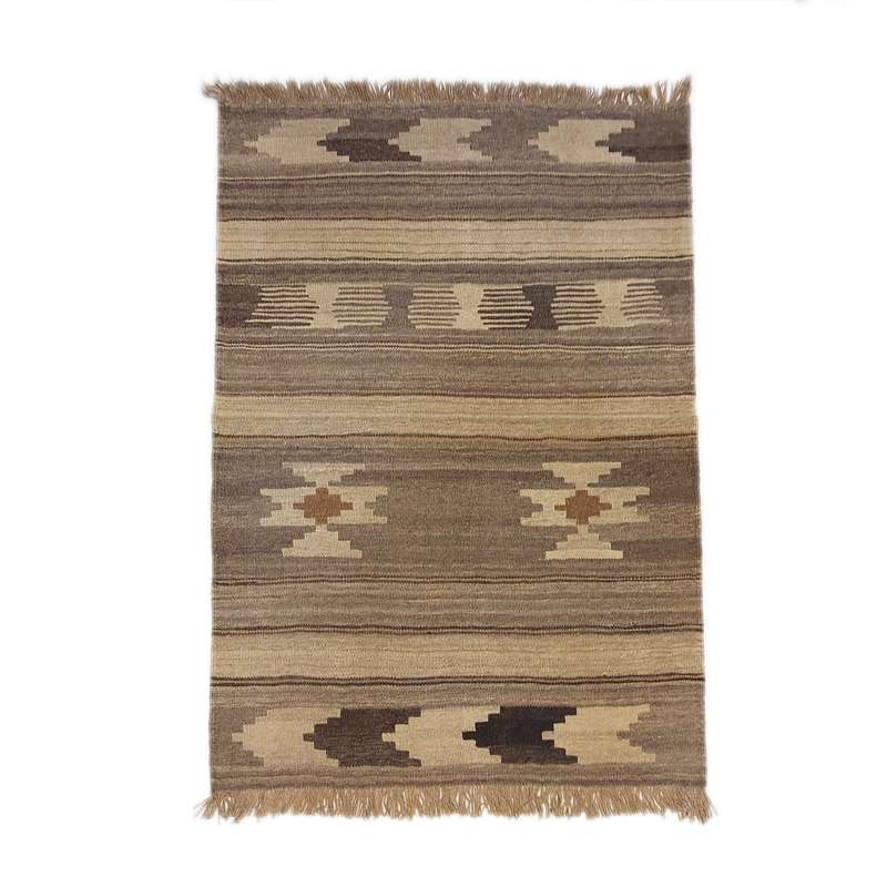 گلیم دستبافت یک و نیم متری طرح خود رنگ دکوراتیو کد 1501006