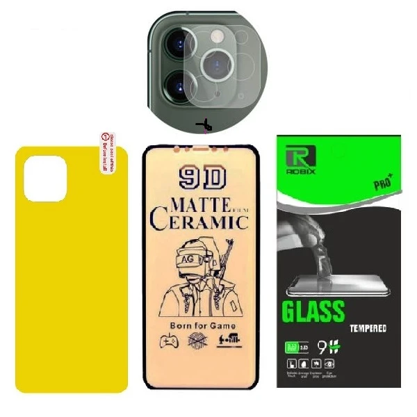 محافظ صفحه نمایش مات وپشت گوشی روبیکس مدل CR-iP11 Pro مناسب برای گوشی موبایل اپل Iphone 11 Pro به همراه محافظ لنز دوربین