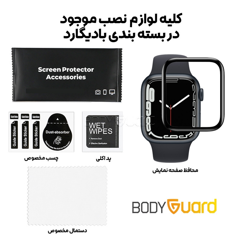 محافظ صفحه نمایش بادیگارد مدل PMMA مناسب برای اپل واچ 41 میلی متری