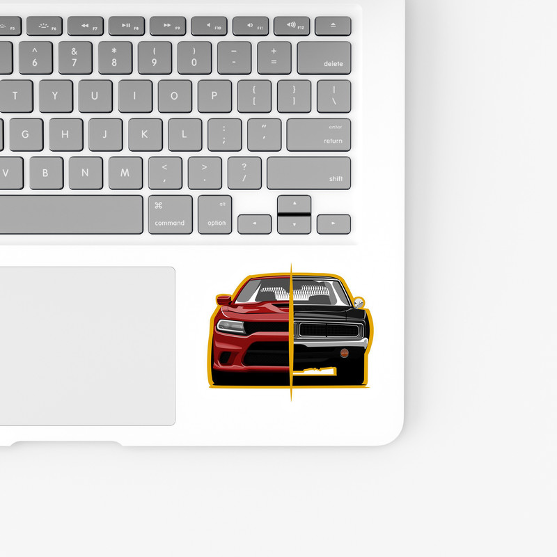 استیکر لپ تاپ و موبایل بووم طرح ماشین مدل Dodge RB کد LA47