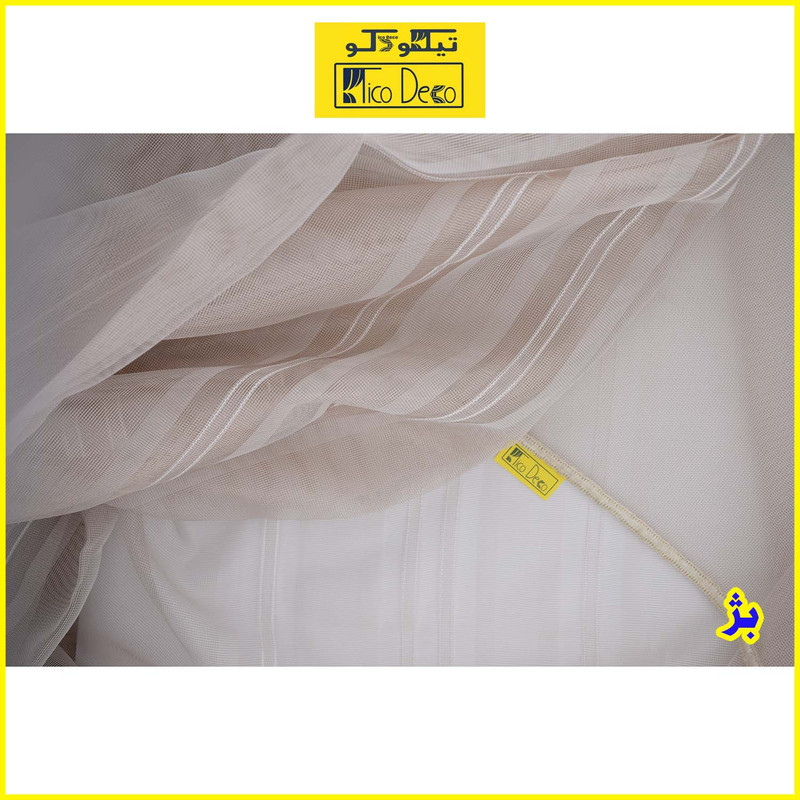 پرده تیکو دکو مدل حریر ژرسه سه لاین ژوردار سایز 140*280 سانتی متر