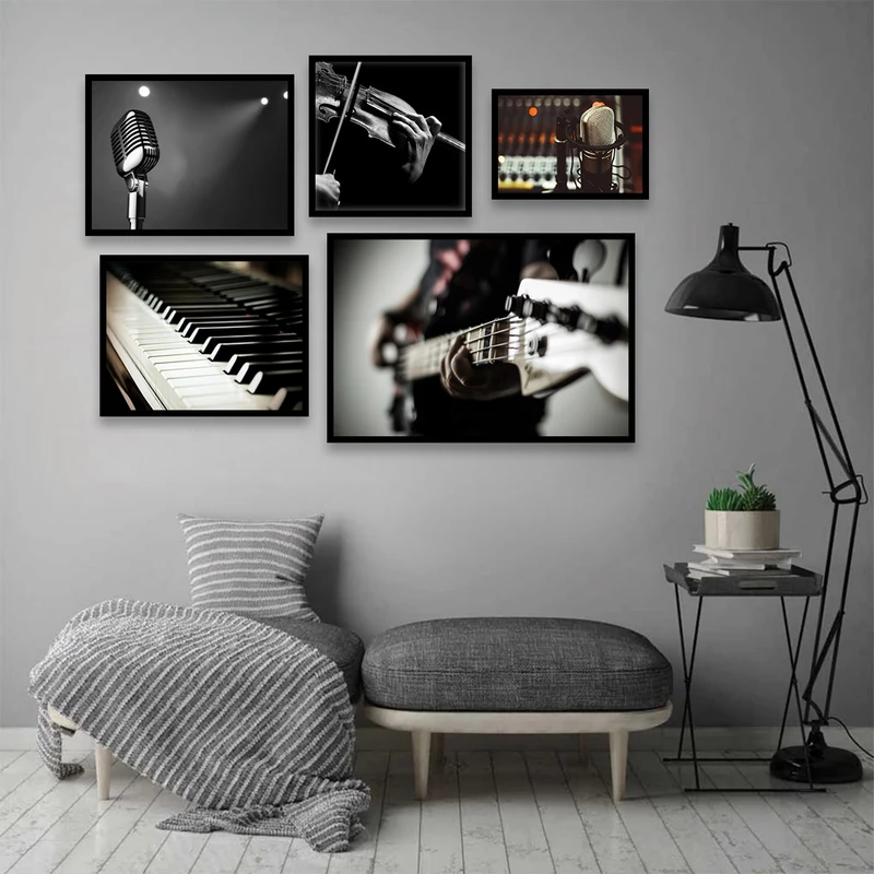 تابلو بکلیت طرح آلات و ساز موسیقی مدل B-836 مجموعه 5 عددی