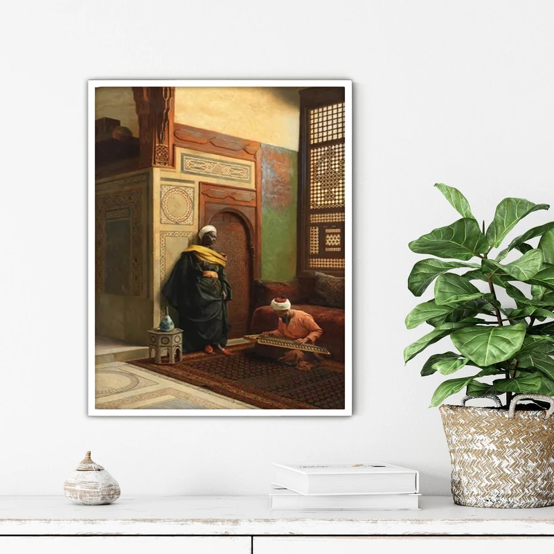 تابلو آتریسا طرح نقاشی کلاسیک مدرن مدل ATFHW41 فریم سفید