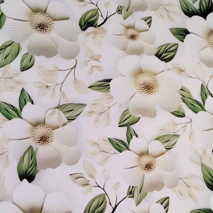 کاغذ کادو مدل گل درشت سفید بسته 5 عددی