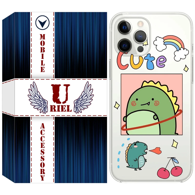 کاور یوریل قاب مدل Clear کد 20 طرح دایناسور مناسب برای گوشی موبایل اپل iPhone 12 Pro