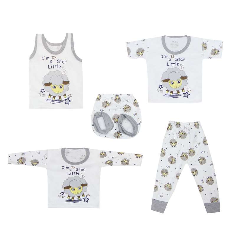 ست 5 تکه لباس نوزادی مدل -2100