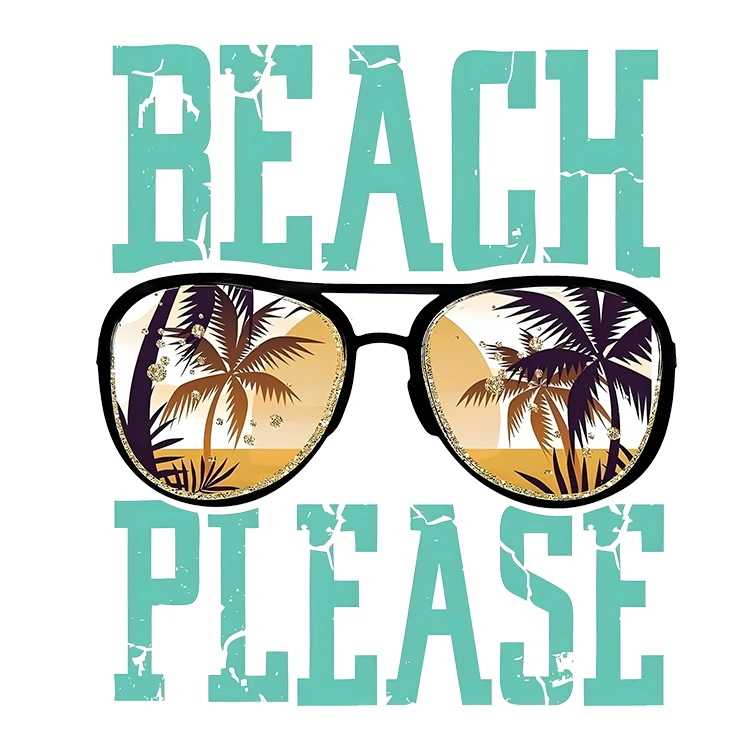 استیکر پارچه و لباس پاد آفرین مدل ساحل تابستانی کد S5223