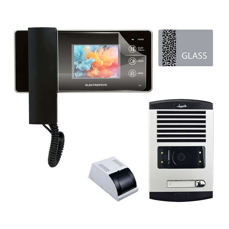 مجموعه دربازکن تصویری الکتروپیک مدل 1196-1086 یک واحدی به همراه محافظ صفحه