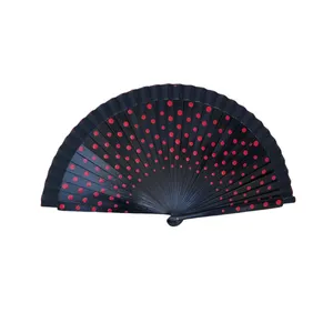 بادبزن مدل دستی چوبی طرح خال خالی