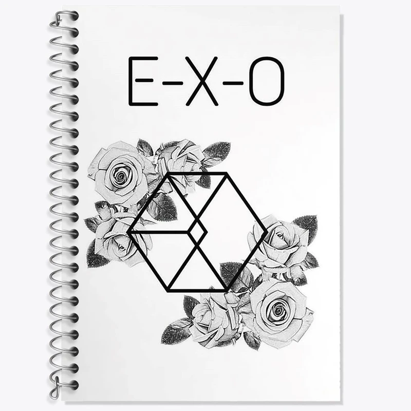دفتر زبان 50 برگ خندالو مدل سه خط طرح گروه اکسو EXO کد 16828