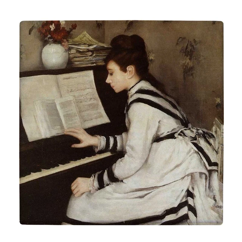 زیر لیوانی طرح بانوی پیانو نواز کد    3182017_304