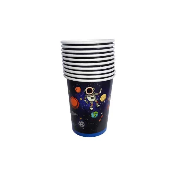 لیوان یکبار مصرف مدل فضانورد کد 01 مجموعه 10 عددی