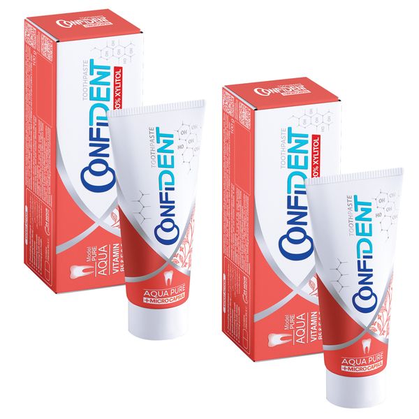 خمیر دندان ژله ای کانفیدنت مدل Aqua Pure حجم 100 گرم مجموعه 2 عددی