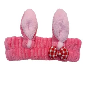 هدبند زنانه مدل گوش خرگوشی حوله ای ترک